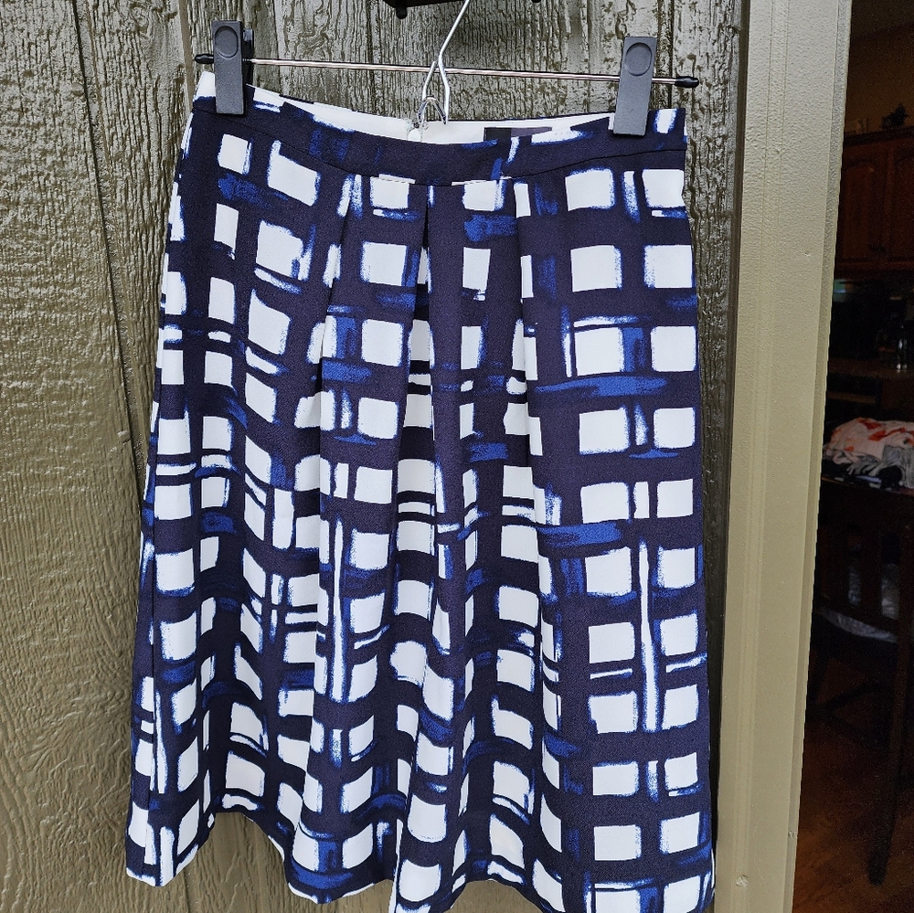The Limited blue plaid skirt.